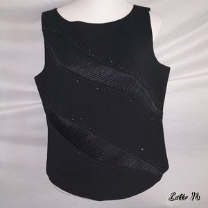 Tango Nites Black Side Zip Sparkle Top sz 16